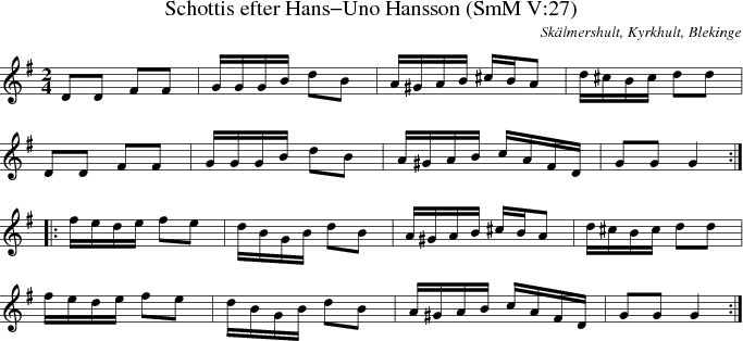 Schottis efter Hans-Uno Hansson (SmM V:27)
