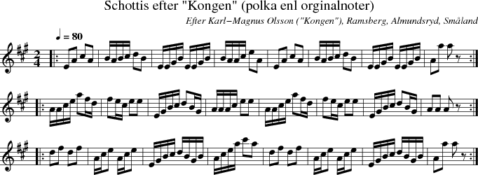 Schottis efter "Kongen" (polka enl orginalnoter)