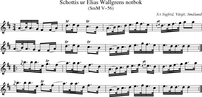 Schottis ur Elias Wallgrens notbok