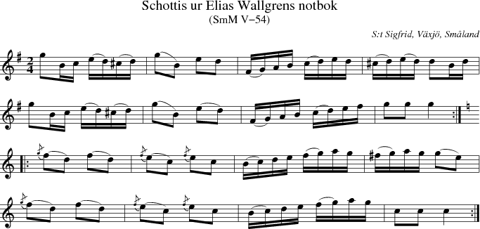 Schottis ur Elias Wallgrens notbok