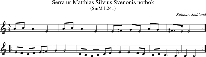Serra ur Matthias Silvius Svenonis notbok 