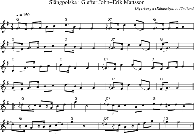 Sl�ngpolska i G efter John-Erik Mattsson