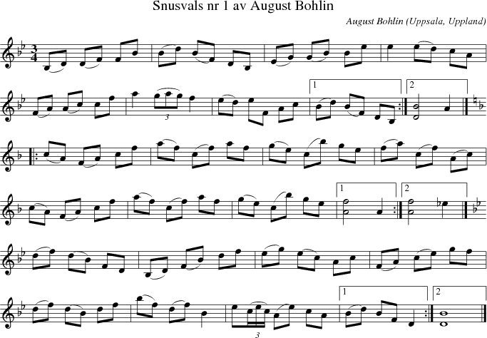 Snusvals nr 1 av August Bohlin