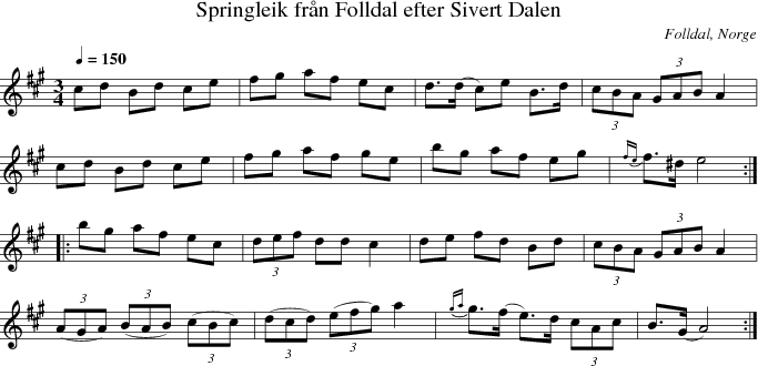 Springleik frn Folldal efter Sivert Dalen