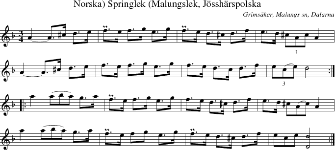 Springlek (Malungslek, J�ssh�rspolska, Norska)