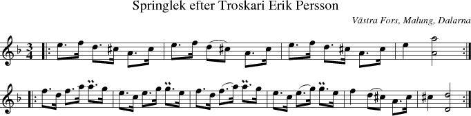 Springlek efter Troskari Erik Persson