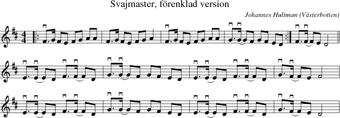 Svajmaster, frenklad version