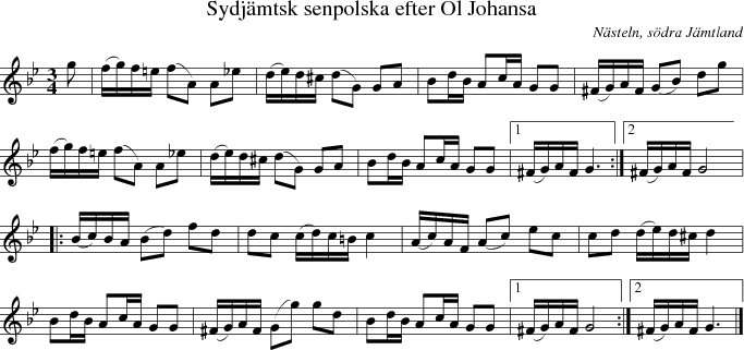 Sydjmtsk senpolska efter Ol Johansa