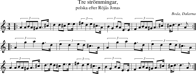 Tre str�mmingar,