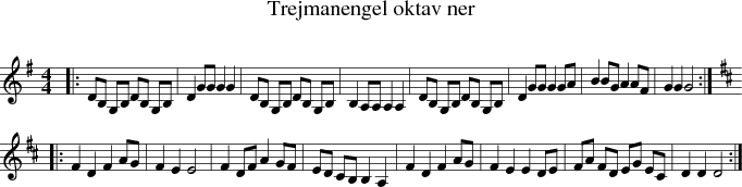 Trejmanengel oktav ner