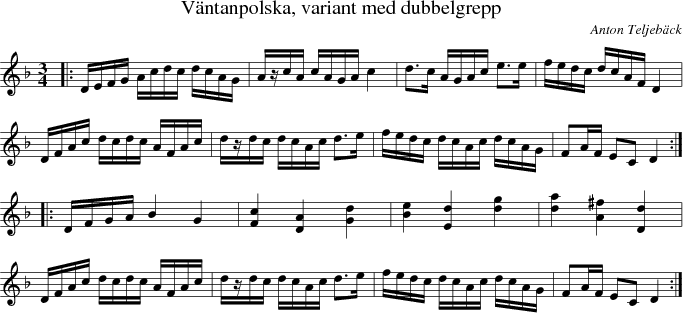 V�ntanpolska, variant med dubbelgrepp
