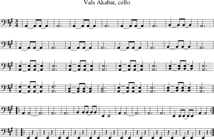 Vals Akabat, cello