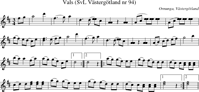 Vals (SvL Vstergtland nr 94)