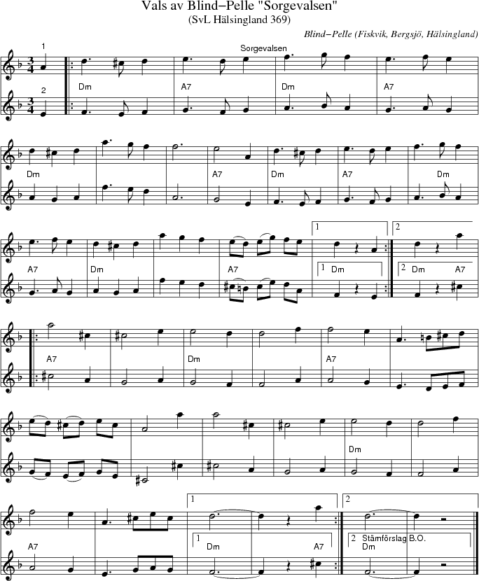 Vals av Blind-Pelle "Sorgevalsen"