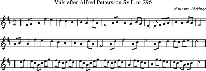 Vals efter Alfred Pettersson Sv L nr 296