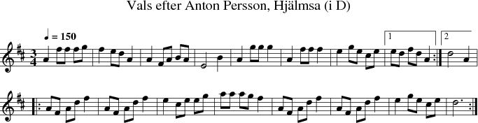 Vals efter Anton Persson, Hjlmsa (i D)