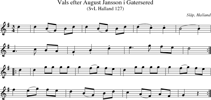 Vals efter August Jansson i Gatersered