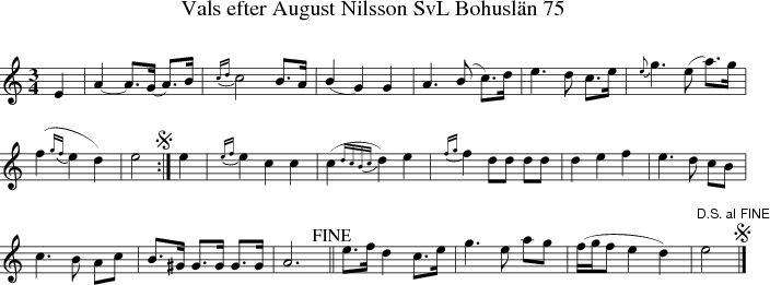 Vals efter August Nilsson SvL Bohusl�n 75