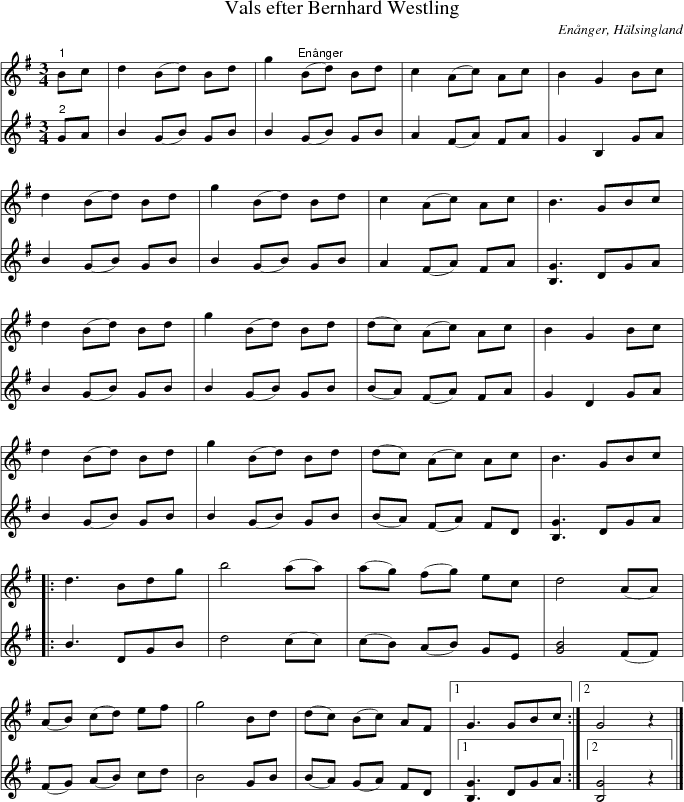 Vals efter Bernhard Westling