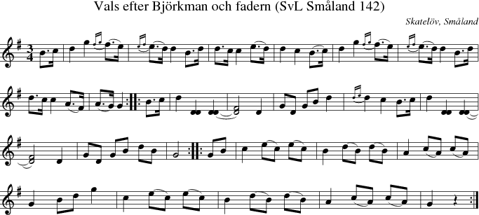 Vals efter Bjrkman och fadern (SvL Smland 142)