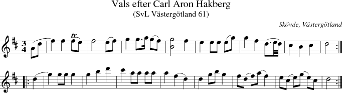 Vals efter Carl Aron Hakberg