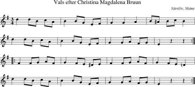 Vals efter Christina Magdalena Bruun