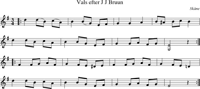 Vals efter J J Bruun