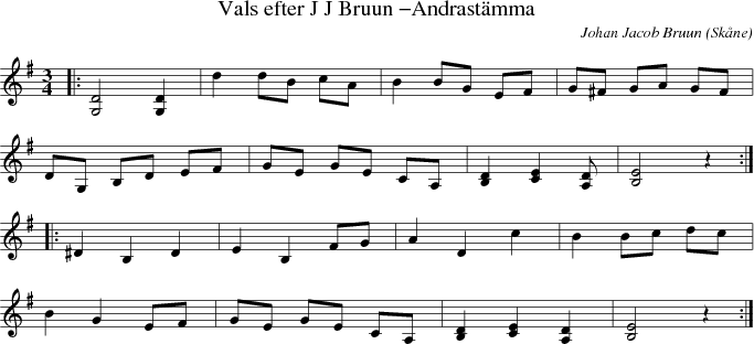 Vals efter J J Bruun -Andrast�mma