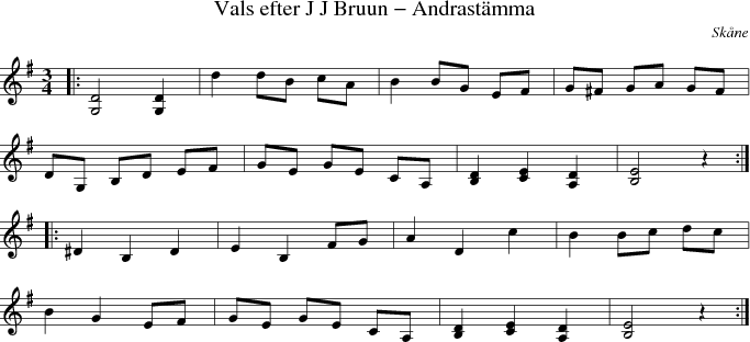 Vals efter J J Bruun - Andrastmma