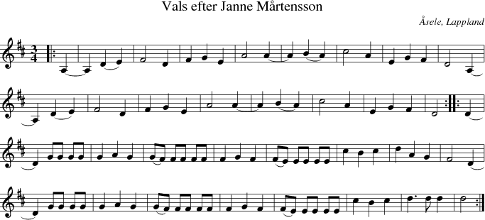 Vals efter Janne Mrtensson