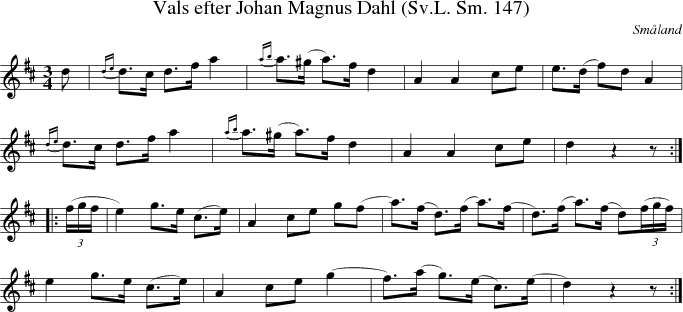 Vals efter Johan Magnus Dahl (Sv.L. Sm. 147)