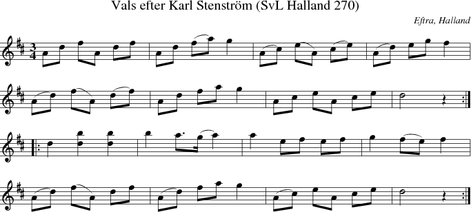Vals efter Karl Stenstr�m (SvL Halland 270)