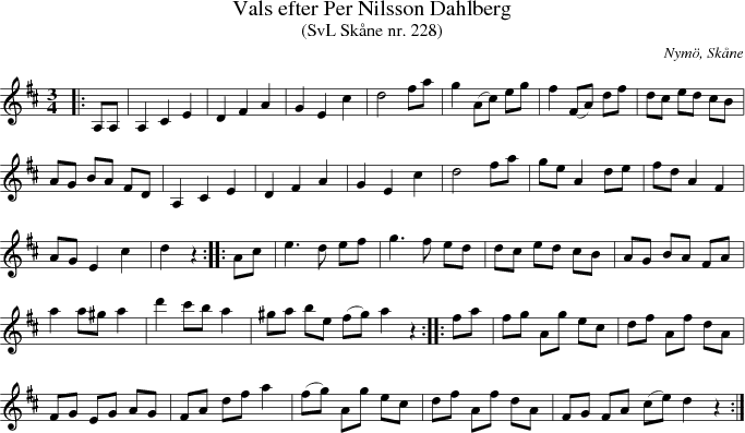 Vals efter Per Nilsson Dahlberg