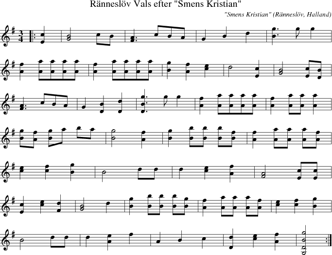 Vals efter "Smens Kristian", Rnneslv