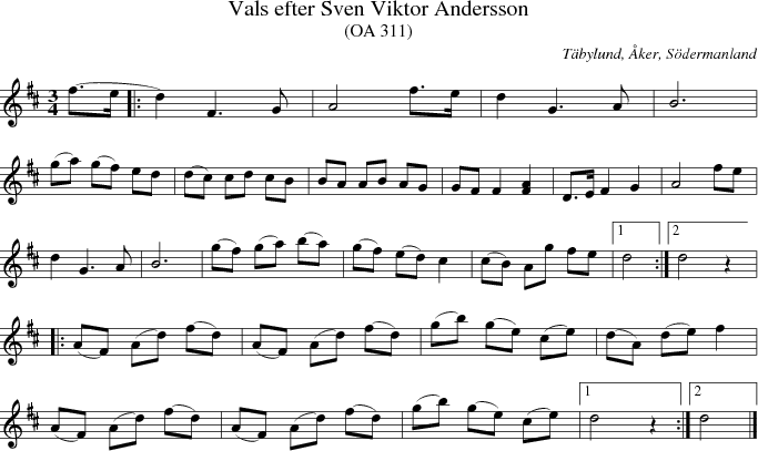 Vals efter Sven Viktor Andersson