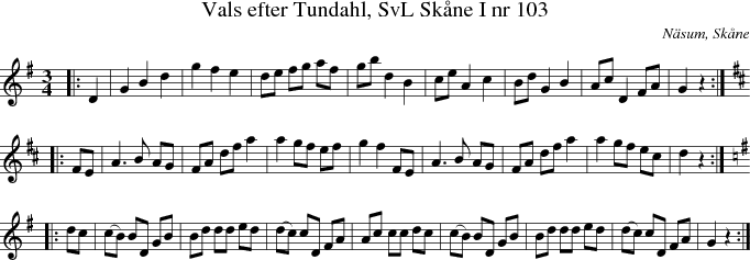 Vals efter Tundahl, SvL Skne I nr 103