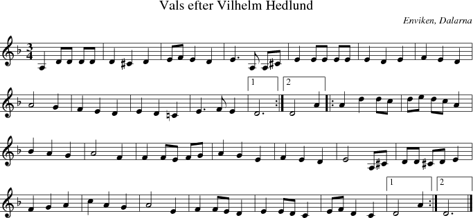 Vals efter Vilhelm Hedlund