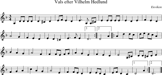 Vals efter Vilhelm Hedlund