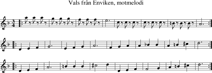 Vals frn Enviken, motmelodi