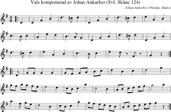 Vals komponerad av Johan Ankarloo (SvL Skne 124)
