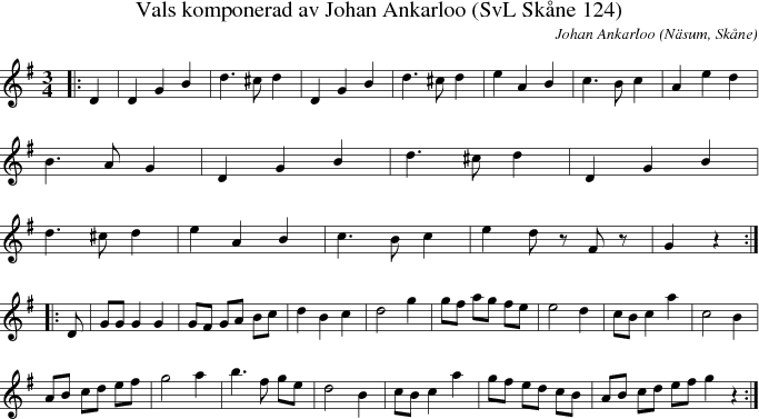 Vals komponerad av Johan Ankarloo (SvL Sk�ne 124)