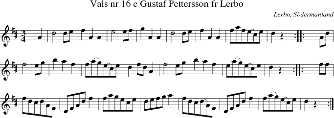 Vals nr 16 e Gustaf Pettersson fr Lerbo