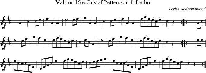 Vals nr 16 e Gustaf Pettersson fr Lerbo