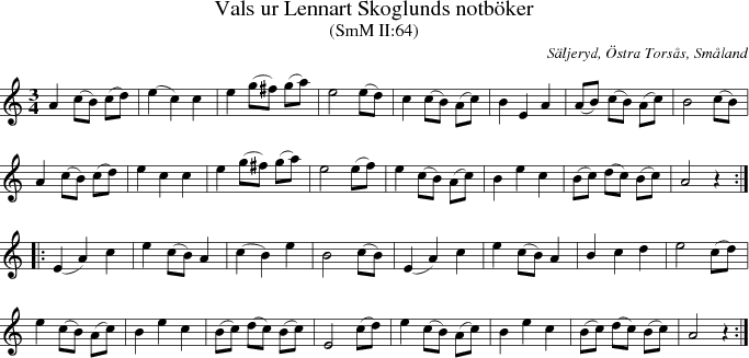 Vals ur Lennart Skoglunds notbker