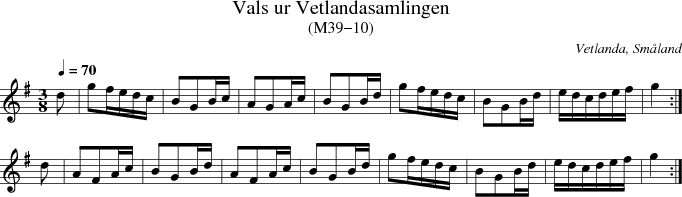 Vals ur Vetlandasamlingen