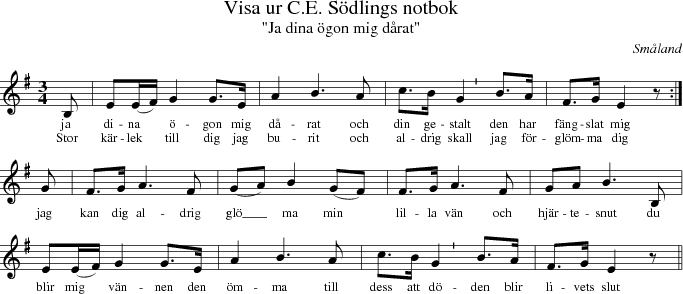 Visa ur C.E. Sdlings notbok