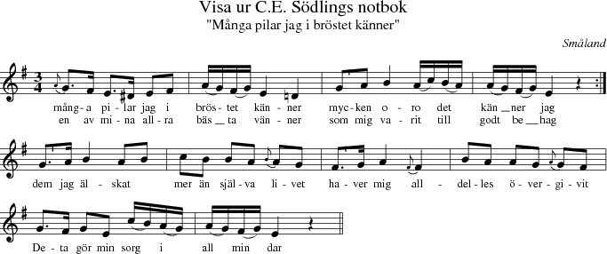 Visa ur C.E. Sdlings notbok