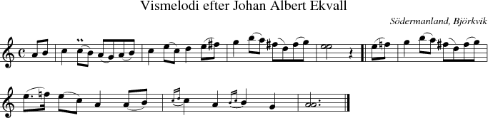 Vismelodi efter Johan Albert Ekvall