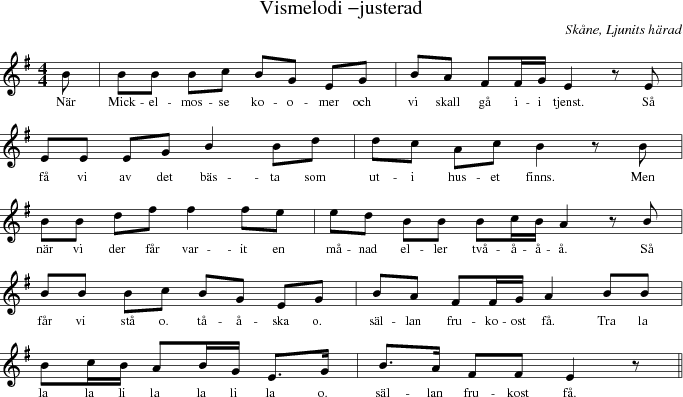 Vismelodi -justerad