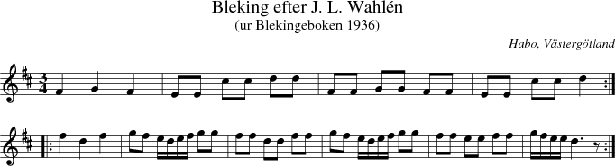  Bleking efter J. L. Wahl�n
